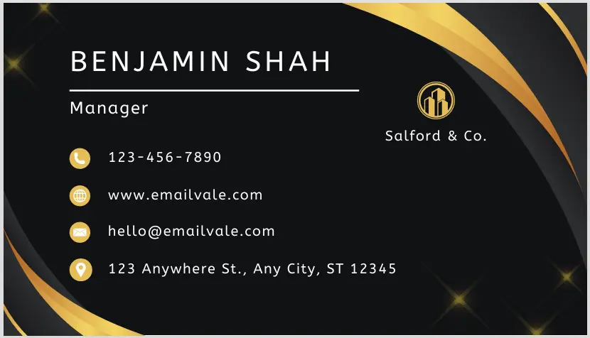 Black and Gold Elegant Business Card