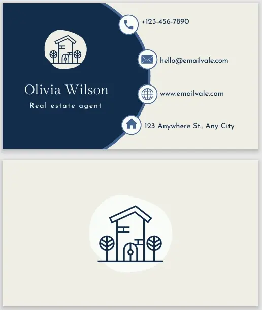 Blue Professional Real Estate Business Card