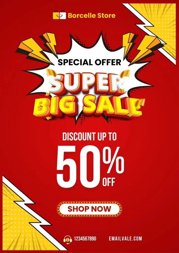 Red Yellow Modern Special Offer Big Sale Flyer
