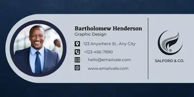 Blue and Grey Minimalist Personal Email Signature