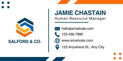 Blue and Orange Business Email Signature