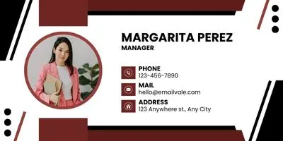 Dark Red And Black Modern Email Signature