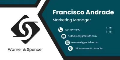 White And Dark Teal Modern Marketing Manager Email Signature