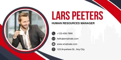 White And Maroon Modern Business Email Signature