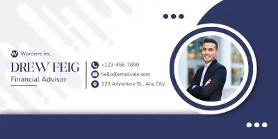 White Navy Modern Financial Advisor Email Signature